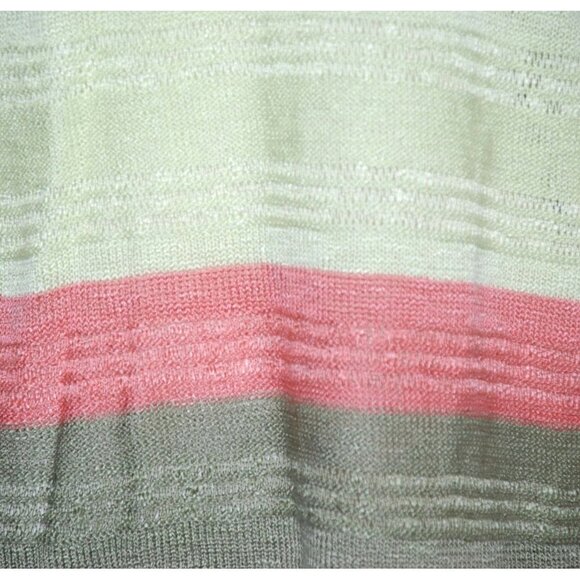 New Directions Single Button Cardigan Sweater Size S V-Neck 3/4 Sleeve Striped - Picture 7 of 12